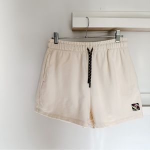 Peloton Sweat Shorts Cream Rainbow